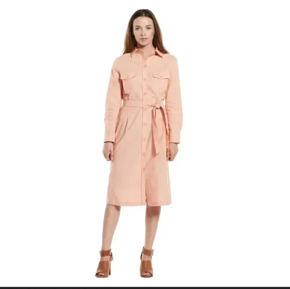 J.Peterman Chambray Button Down 100% Cotton Midi Shirt Dress(0) - Picture 1 of 9